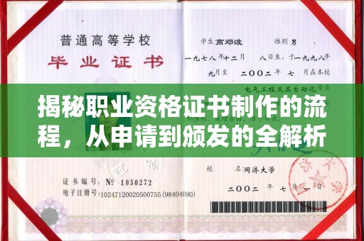 青山湖揭秘职业资格证书制作的流程，从申请到颁发的全解析